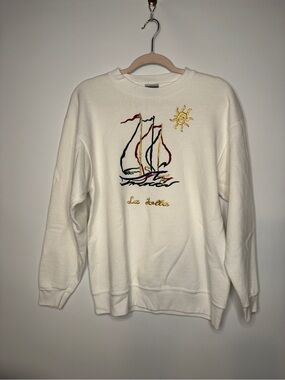 Vintage Oneita 50/50 LA JOLLA Embroidered Crewneck Sweatshirt Size Medium